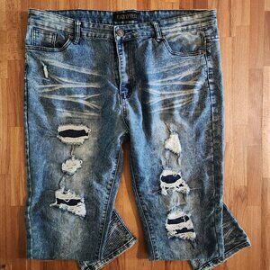 Encrypted Destroyed and Patched Slim Jeans 38x30
